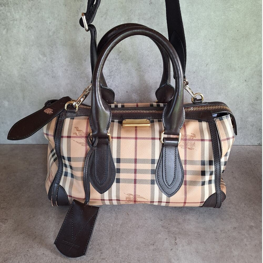 Burberry Haymarket Check Gladstone Bag crossbody satchel novacheck plaid cream